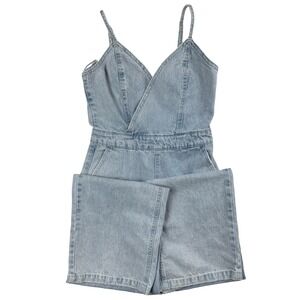 Denim Wide Leg Jumpsuit Light Wash Sleeveless Gianni Bini Juniors 5